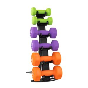 GDR10B-Pack - Body-Solid 3-Pair Vinyl Dumbbell Rack Package